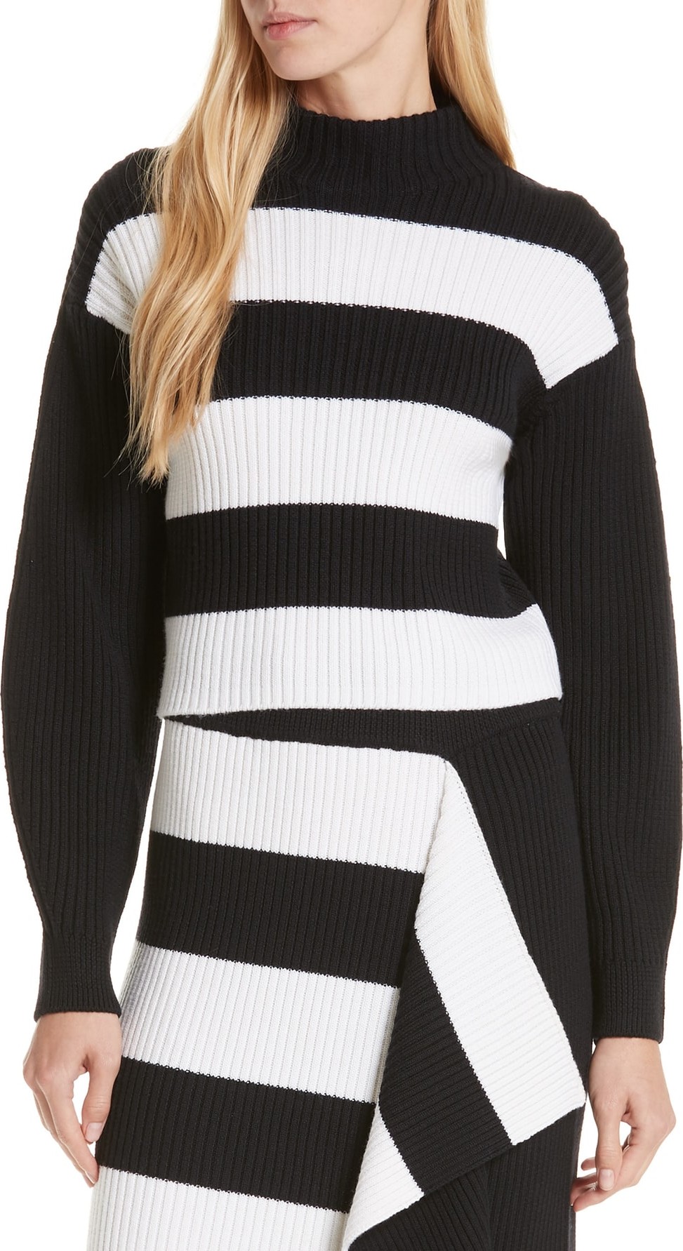 Tibi Stripe Crop Sweater