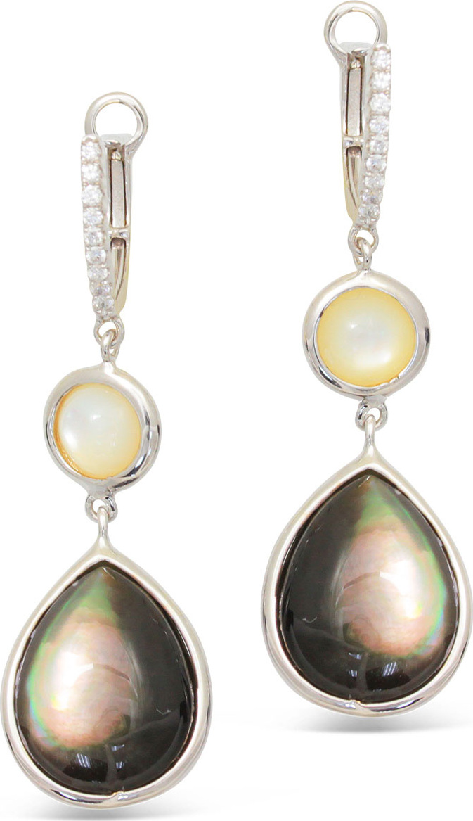Frederic Sage Luna 18k White Gold White/Pink Mother-of-Pearl Earrings