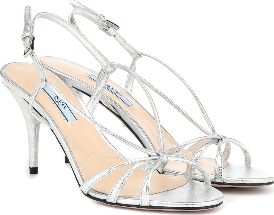 Prada Metallic leather sandals
