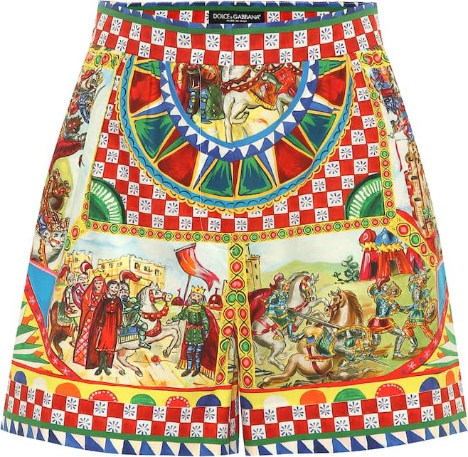 Dolce & Gabbana Printed high-rise cotton shorts