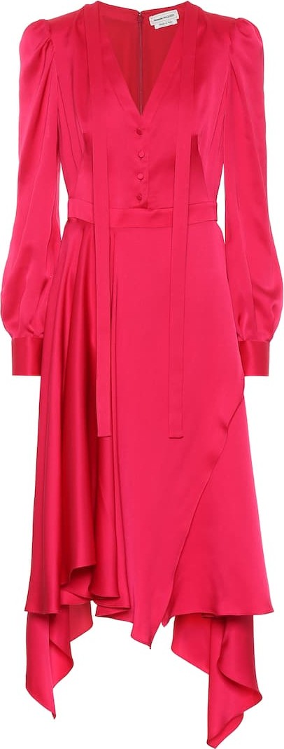 Alexander McQueen Asymmetrical silk-satin dress