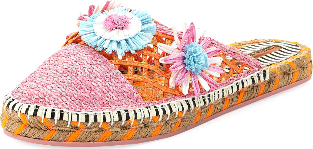 Sophia Webster Tansy Raffia Espadrille Slide