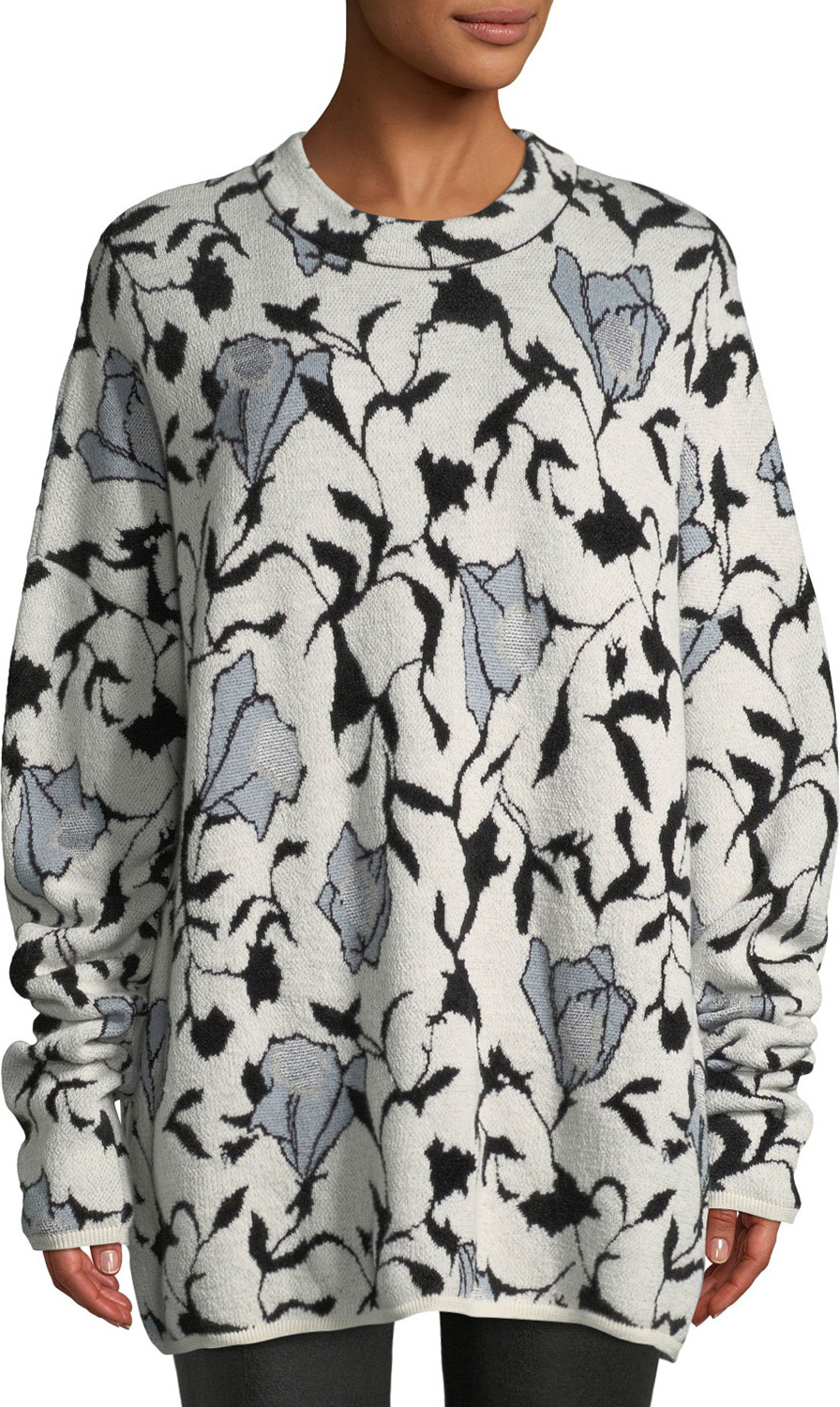 Christian Wijnants Killa Crewneck Floral-Jacquard Sweater