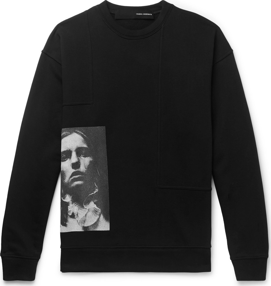 Isabel Benenato Printed Loopback Cotton-Blend Jersey Sweatshirt