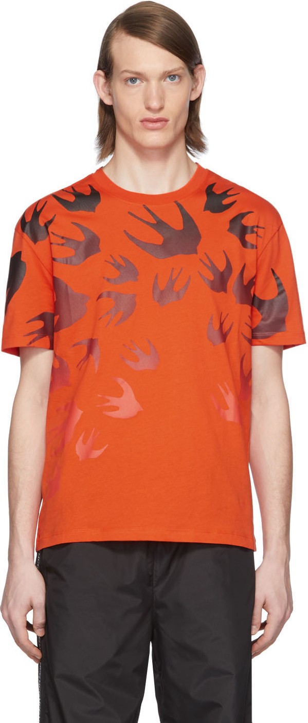 McQ - Alexander McQueen Orange Swallow T-Shirt