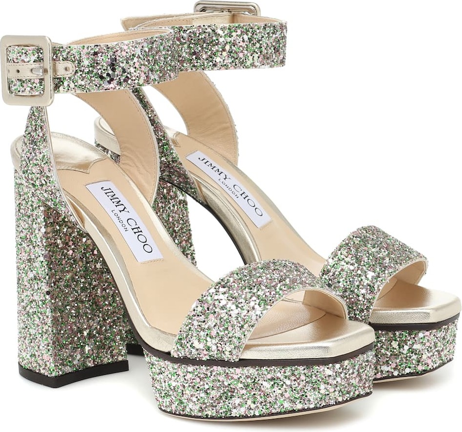 Jimmy Choo Jax 115 glitter platform sandals
