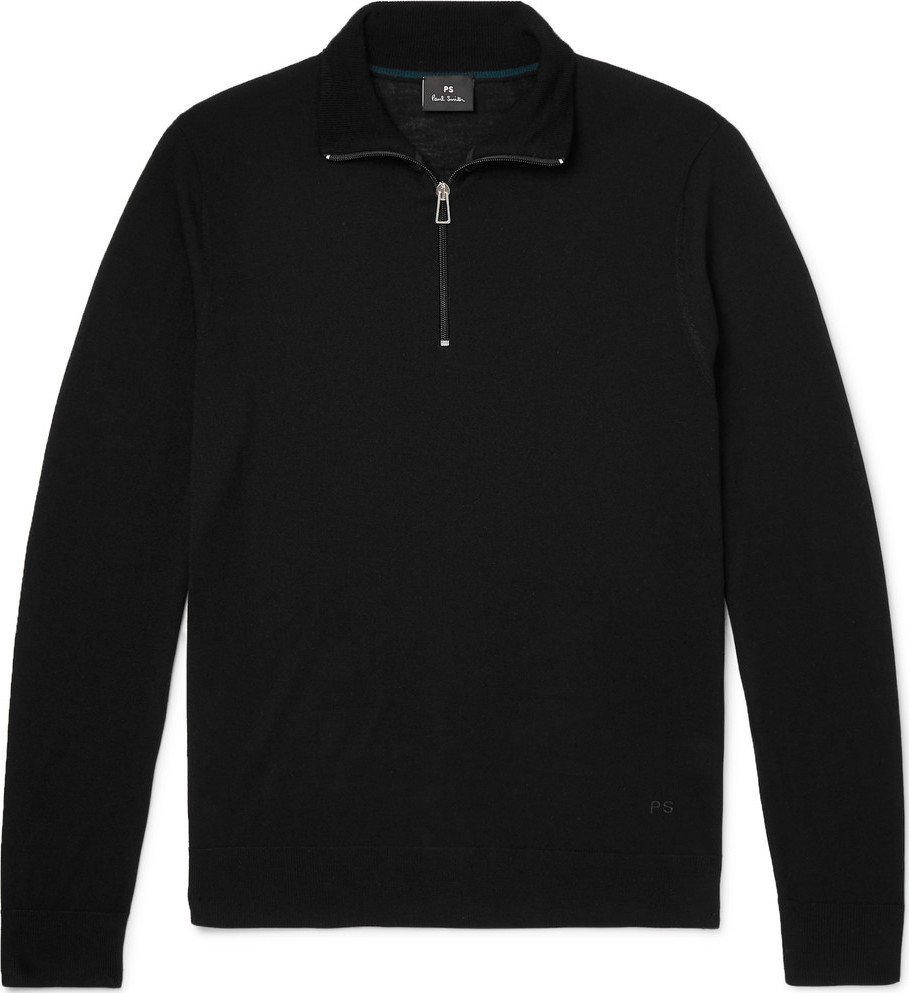 Ps By Paul Smith Slim-Fit Piped Merino Wool Half-Zip Sweater