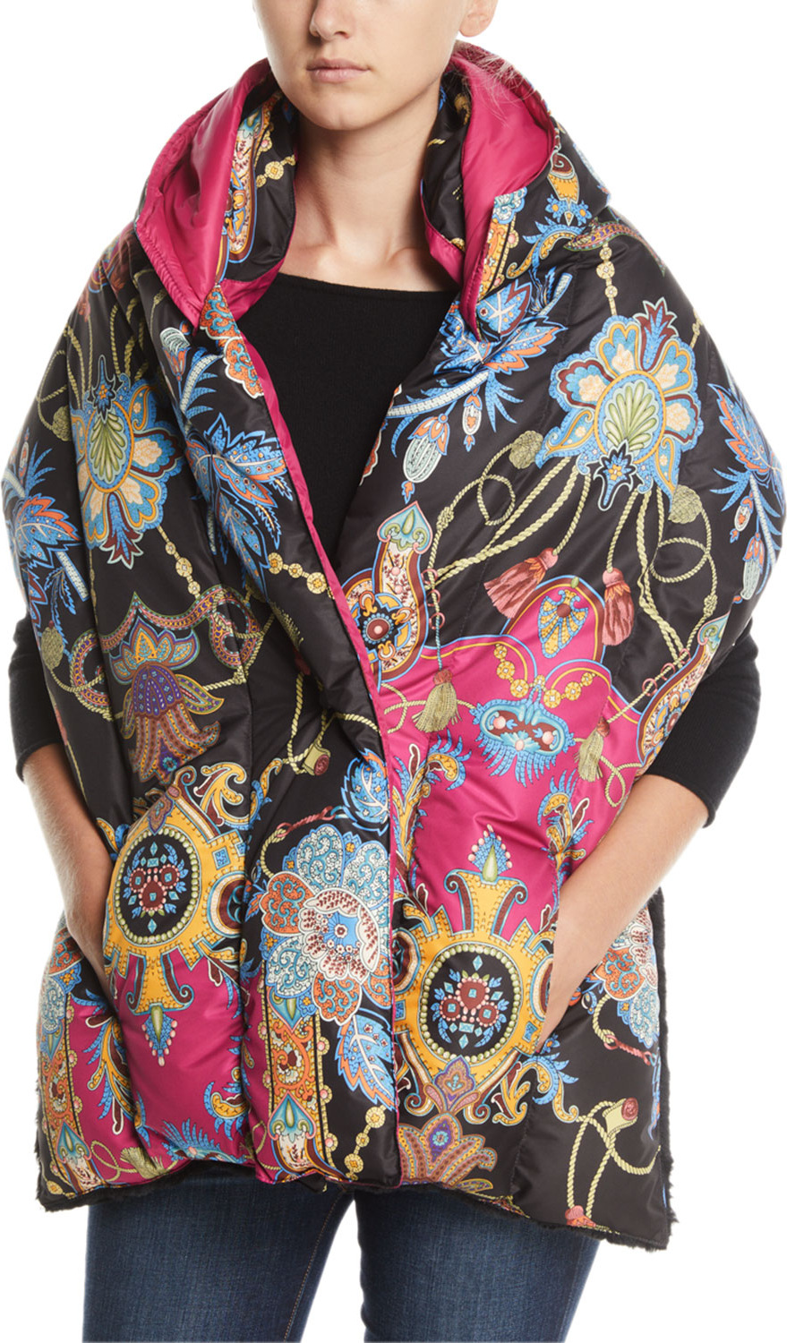 Etro Paisley Hooded Puffer Scarf