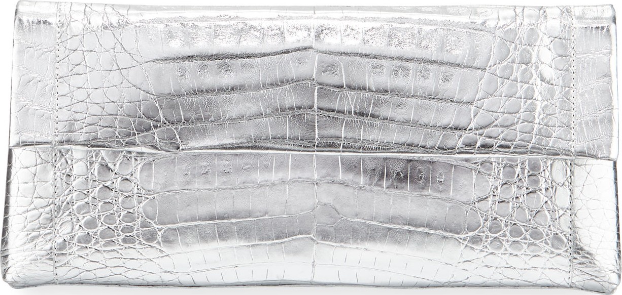 Nancy Gonzalez Gotham Crocodile Flap Clutch Bag