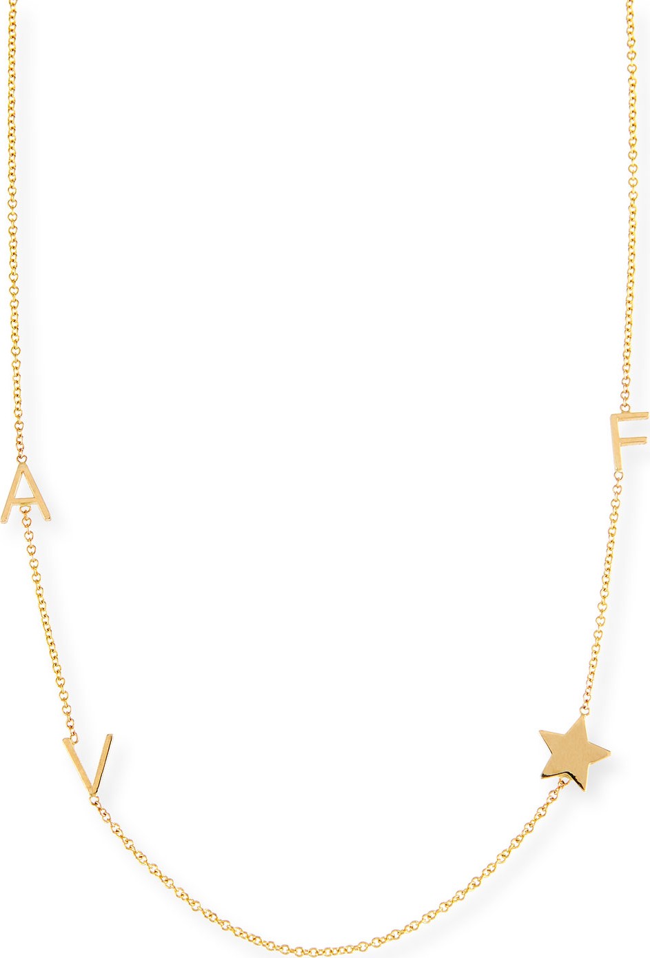 Maya Brenner Designs Personalized Mini Three-Letter & Star Pendant Necklace