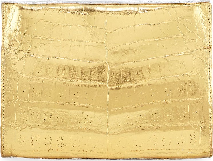 Nancy Gonzalez Crocodile Small Clutch Bag, Silver/Gold