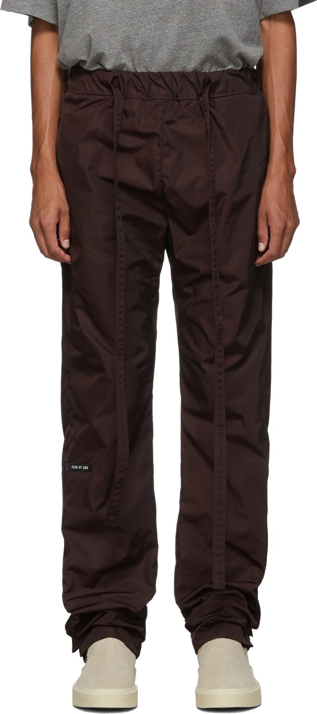 Fear of God Burgundy Nylon Lounge Pants