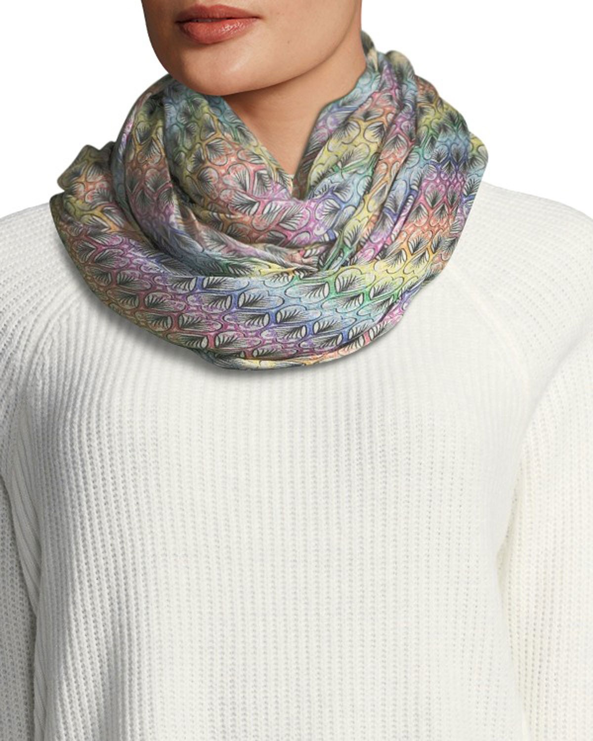 Faliero Sarti Free-Print Rectangle Scarf