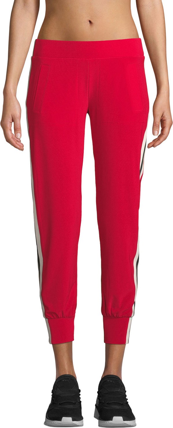 Norma Kamali Side-Stripe Ankle Jogger Pants