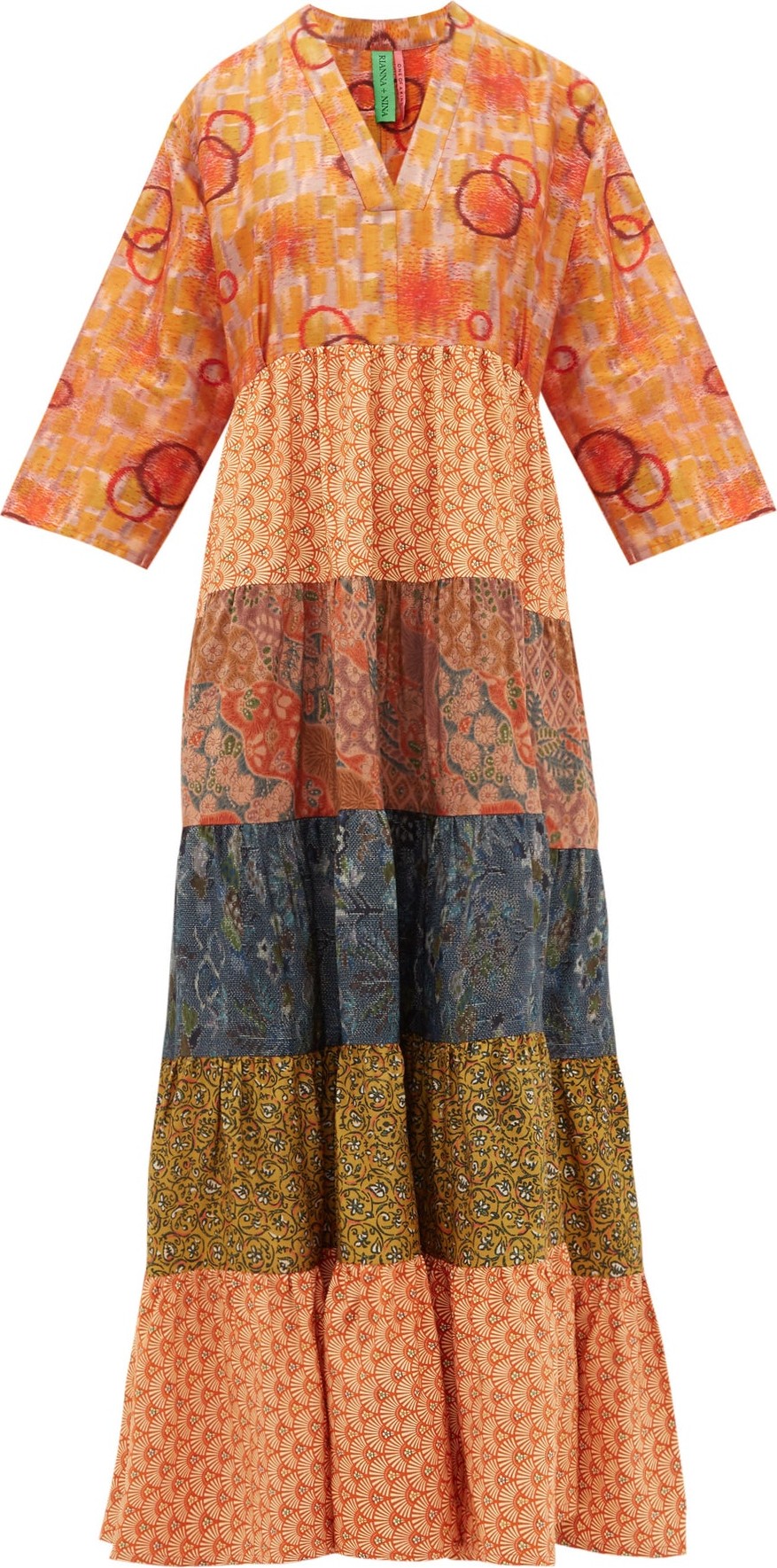 Rianna + Nina Vintage patchwork silk maxi dress
