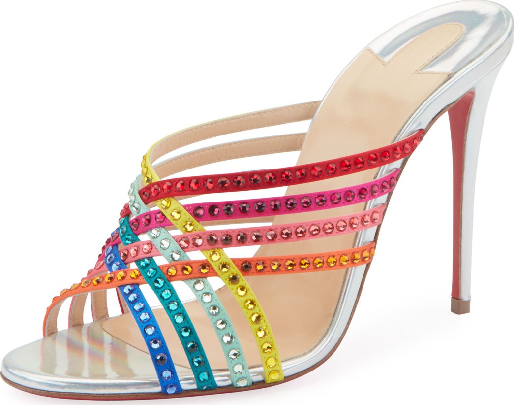 Christian Louboutin Marthastrass 100 Red Sole Slide Sandals