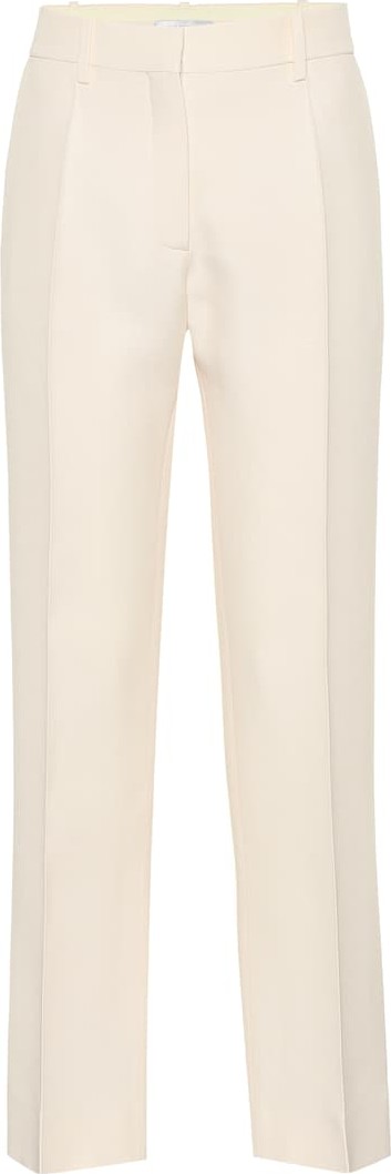 Valentino Mid-rise wool and silk pants