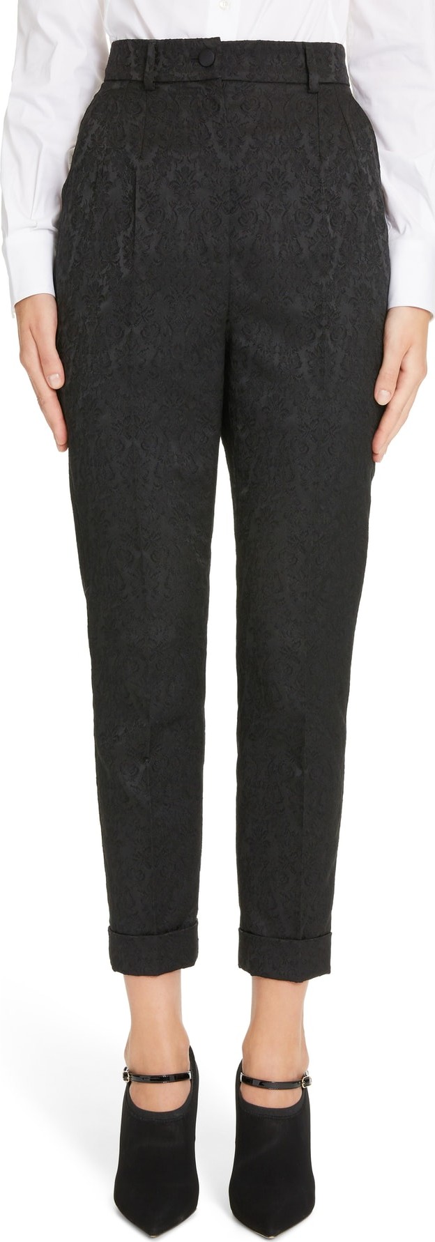Dolce & Gabbana Jacquard Cuff Skinny Pants