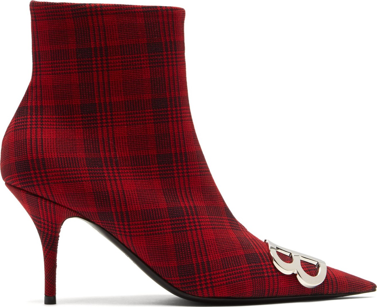 Balenciaga BB logo-plaque checked ankle boots
