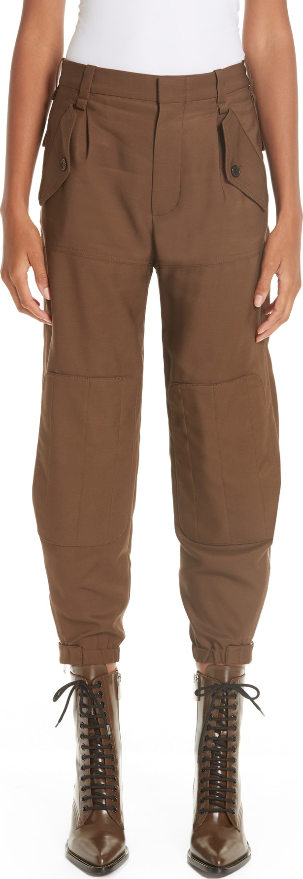 Chloe Fluid Crop Cargo Pants