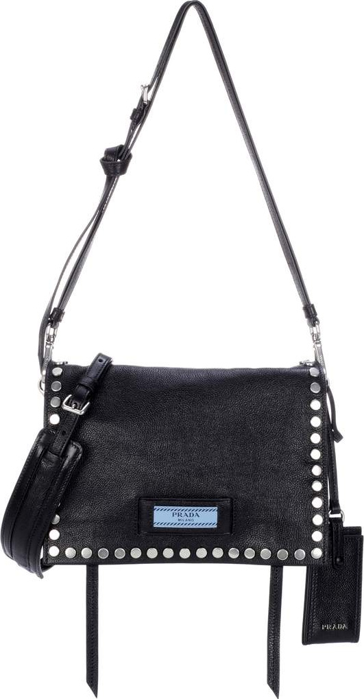 Prada Embellished leather shoulder bag