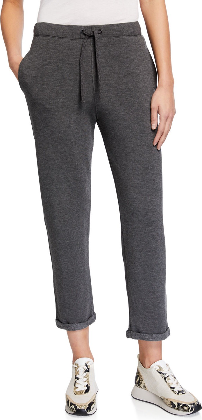 Majestic Drawstring French Terry Pants with Rolled Hem