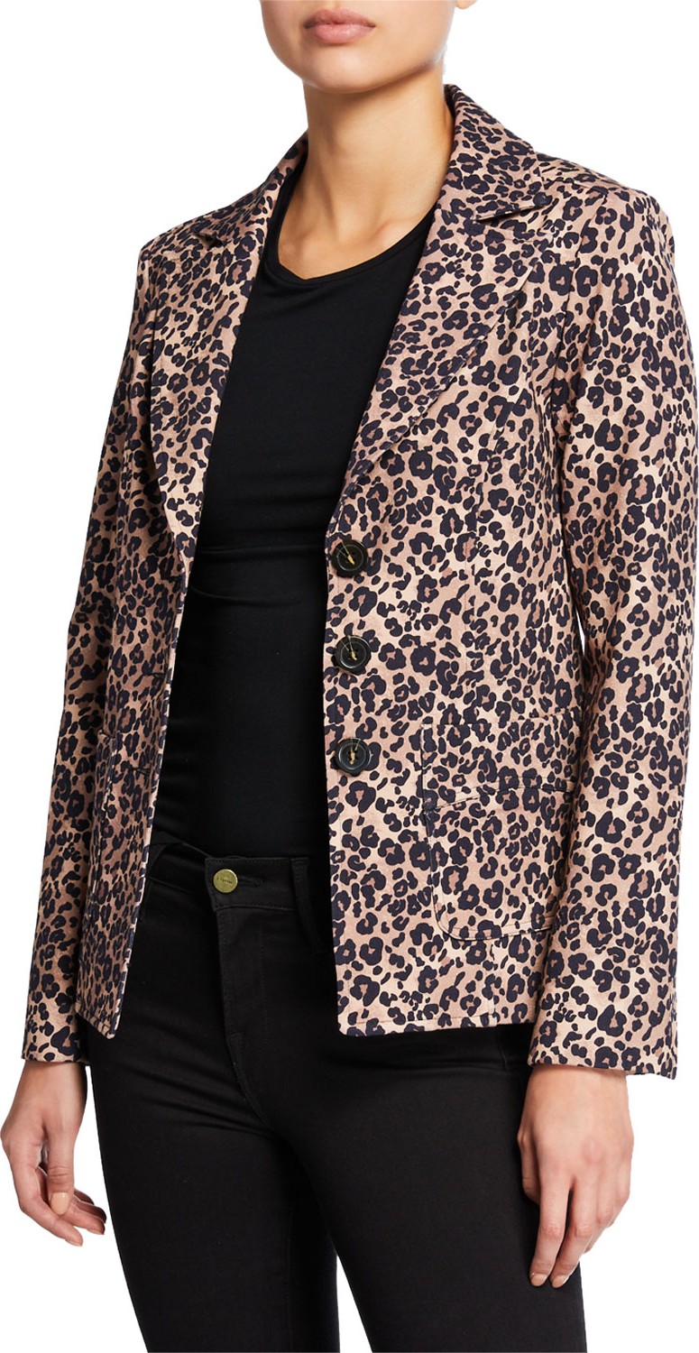 Nanette Lepore Bon Voyage Leopard-Print Blazer