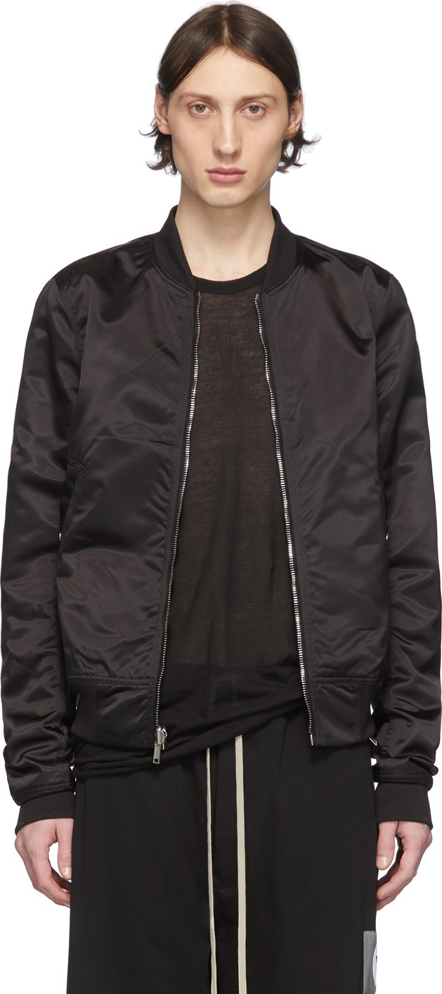 Rick Owens Reversible Black Cropped Flight Bomber Jacket