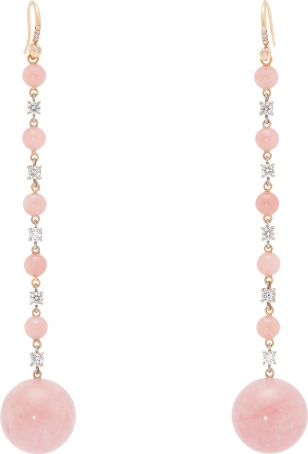 Irene Neuwirth Diamond, opal & 18kt rose-gold earrings