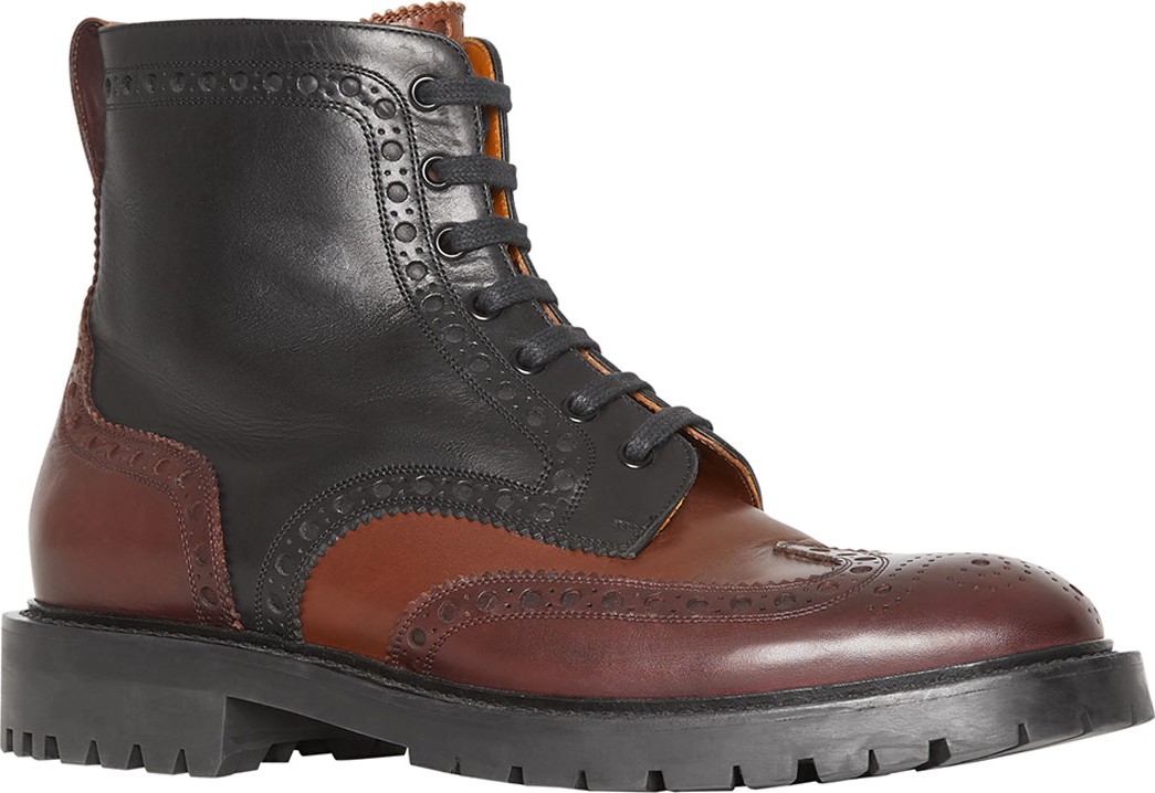 Burberry London England Men's Barkeston Brogue Leather Boots