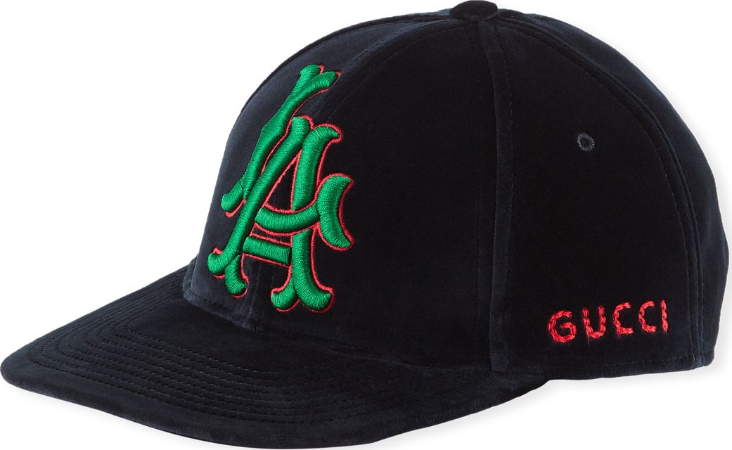 Gucci LA Angeles MLB Velvet Baseball Hat