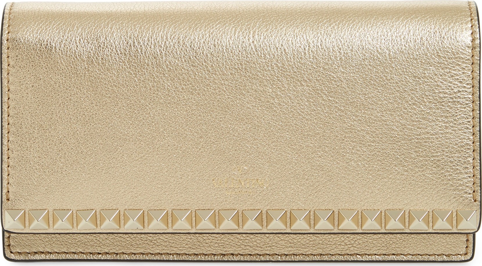 Valentino Rockstud No Limit Calfskin Leather Wallet on a Chain