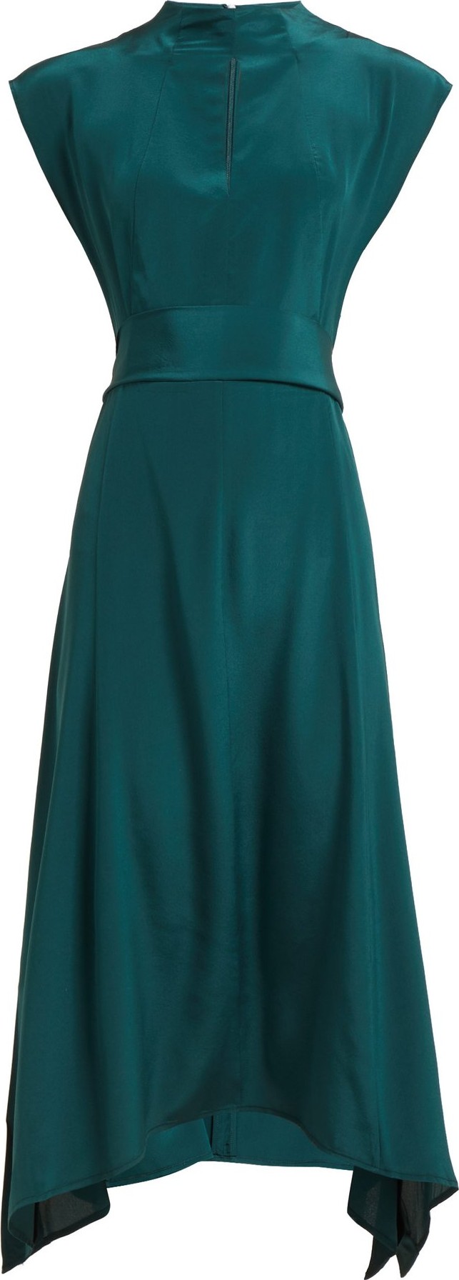 Cefinn Handkerchief-hem silk crepe de Chine dress