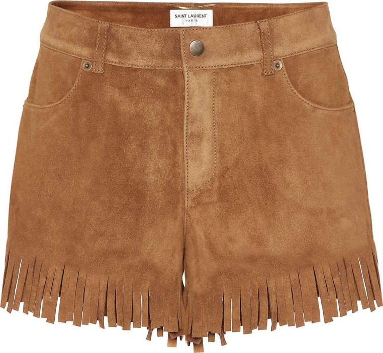 Saint Laurent Fringed suede shorts