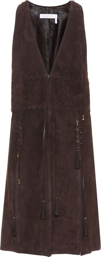 Chloe Embellished suede vest
