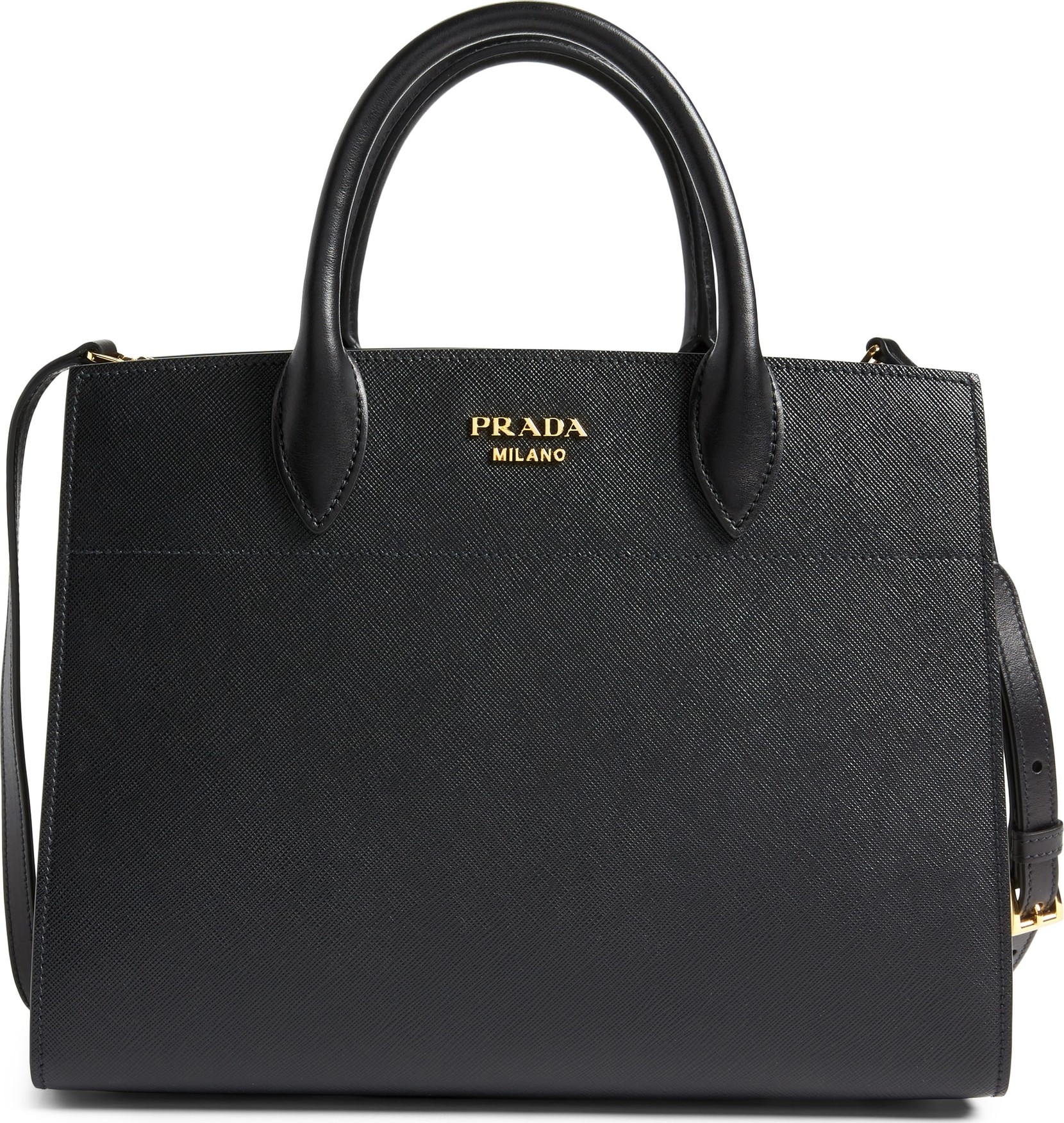 Prada Large Accordia Saffiano & City Calfskin Leather Tote