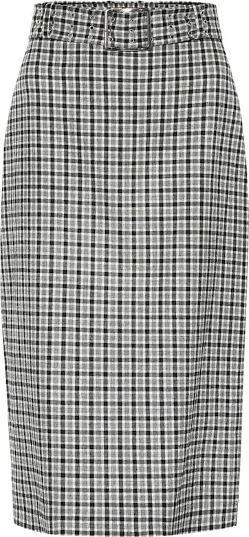 Altuzarra Checked wool-blend skirt