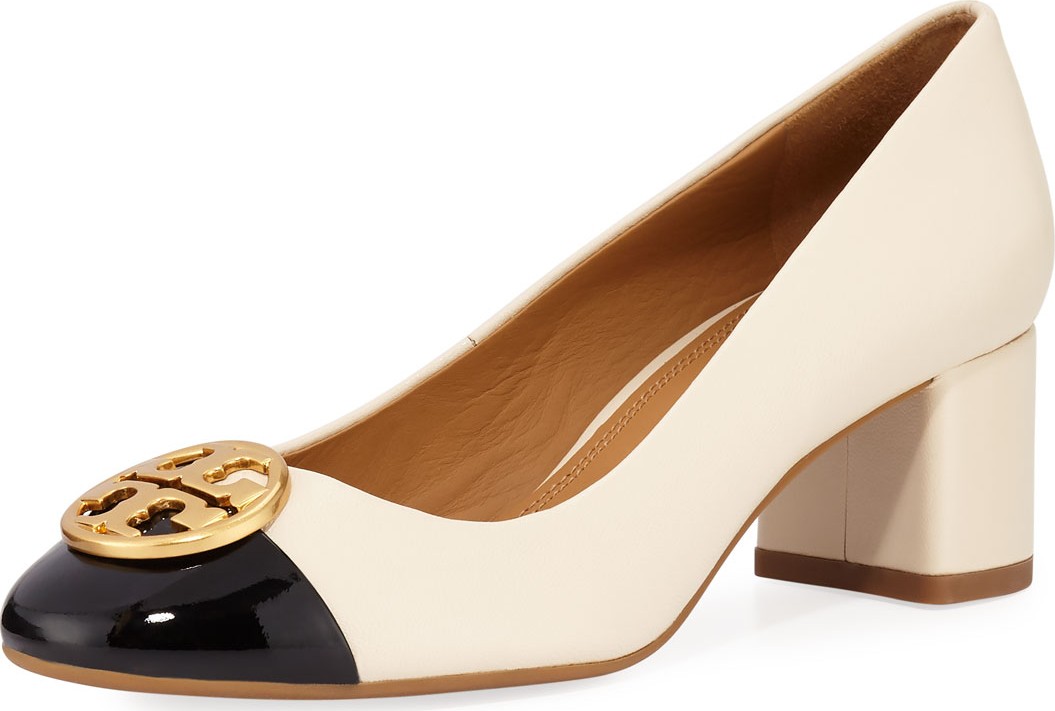 Tory Burch Chelsea Cap-Toe Leather Pumps