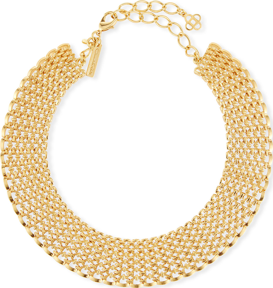 Oscar De La Renta Linked Chain Choker Necklace