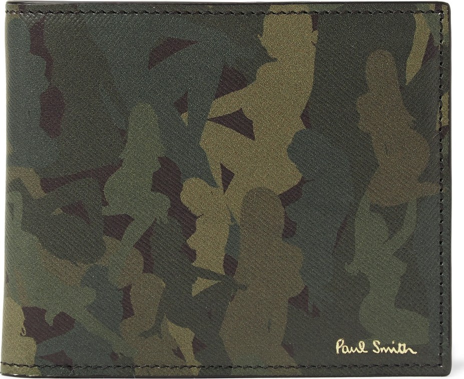 Paul Smith Camouflage-Print Cross-Grain Leather Billfold Wallet