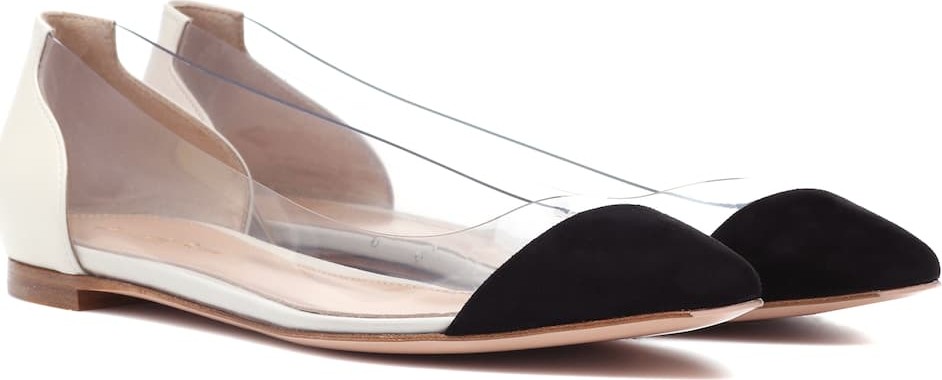 Gianvito Rossi Plexi suede ballet flats