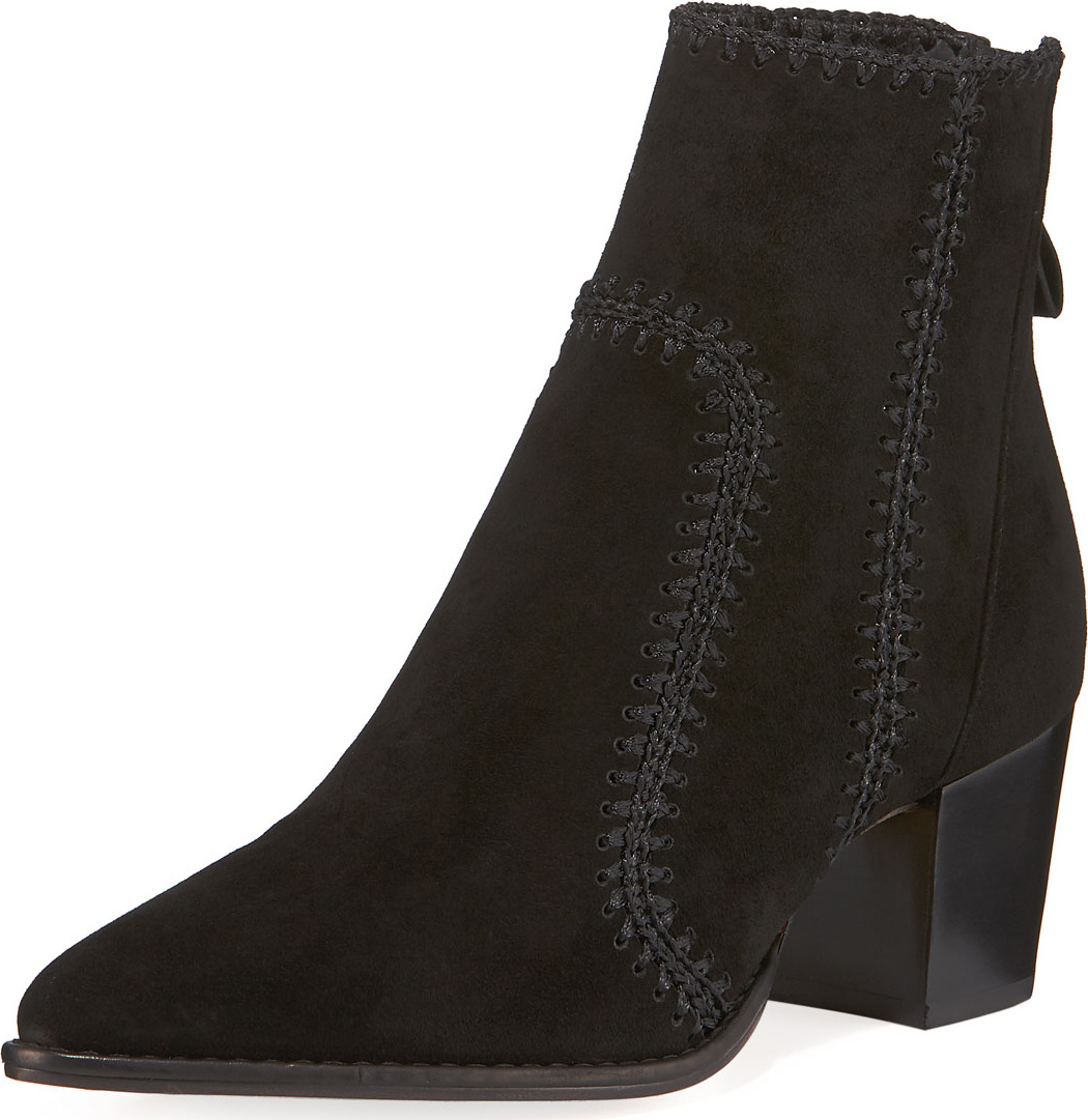 Alexandre Birman Benta Stitched Velvet Booties
