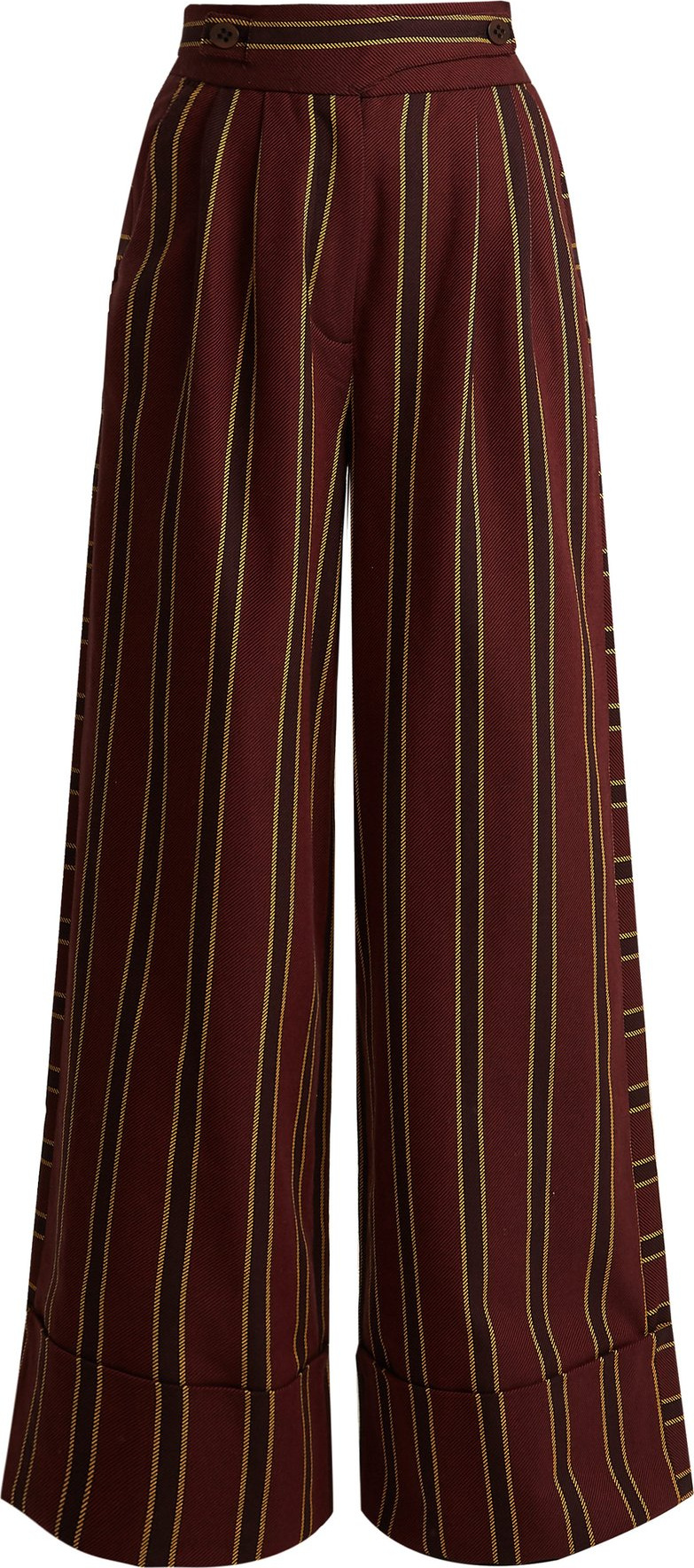 palmer//harding Striped cotton-twill wide-leg trousers