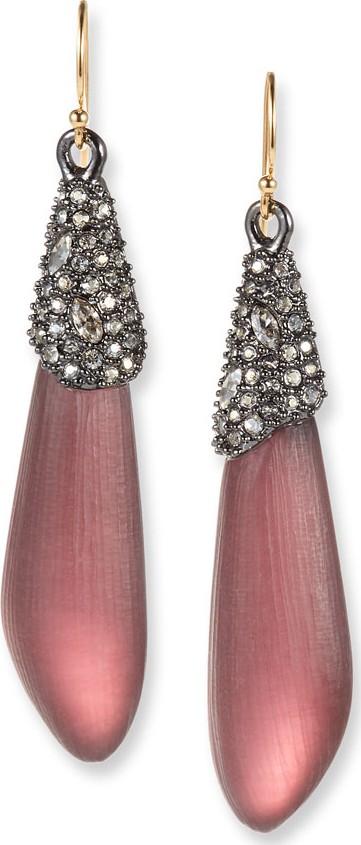 Alexis Bittar Crystal Encrusted Capped Wire Earrings, Red
