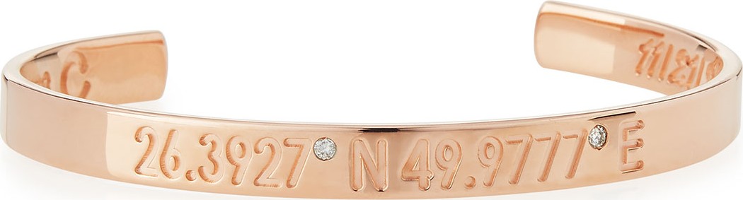 Coordinates Collection Legend Engraved Diamond Bangle Bracelet