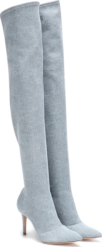 Gianvito Rossi Elite 85 stretch-denim boots