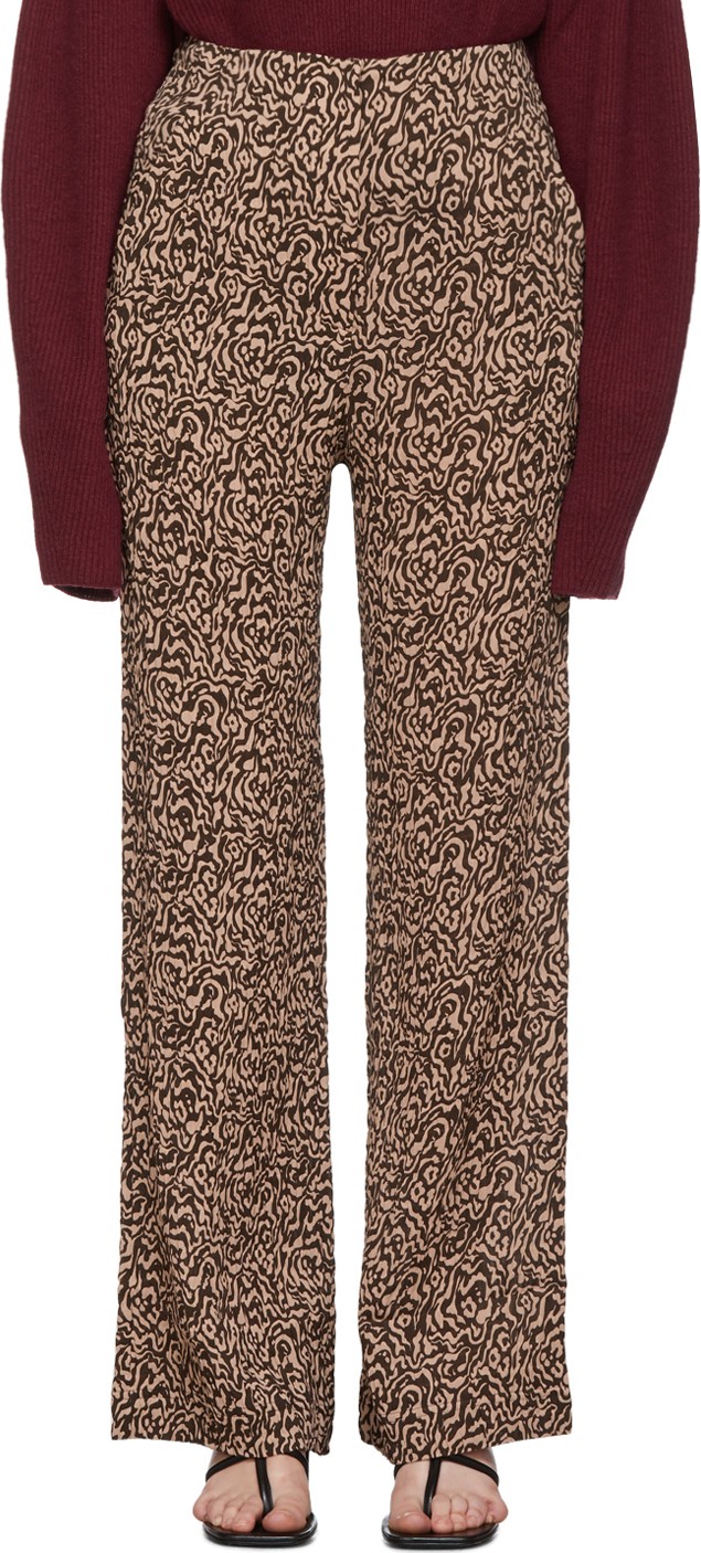 Nanushka Pink & Brown Animal Kisa Trousers