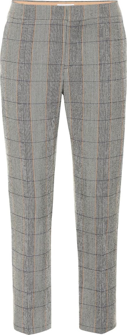 Chloe Checked stretch-wool pants