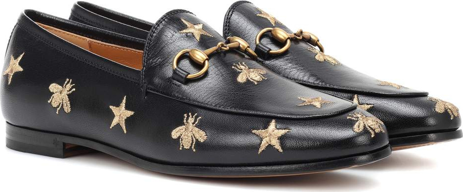 Gucci Jordaan embroidered leather loafers