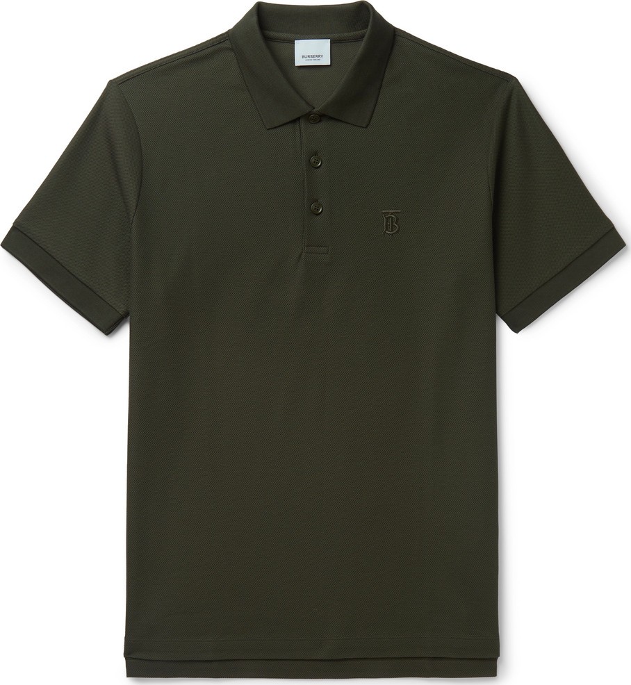 Burberry London England Slim-Fit Logo-Embroidered Cotton-Piqué Polo Shirt